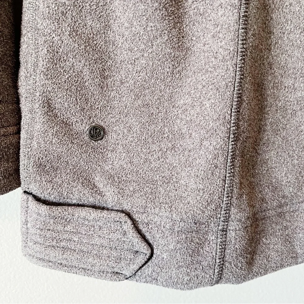Lululemon Fleece Moto Jacket Black/Ambient Grey/Black Size 4 Full Zip
